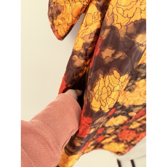 NEW VTG Yellow Autum Women’s‎ Quilted Satin Robe housecoat Size  L dead stock - Picture 5 of 9